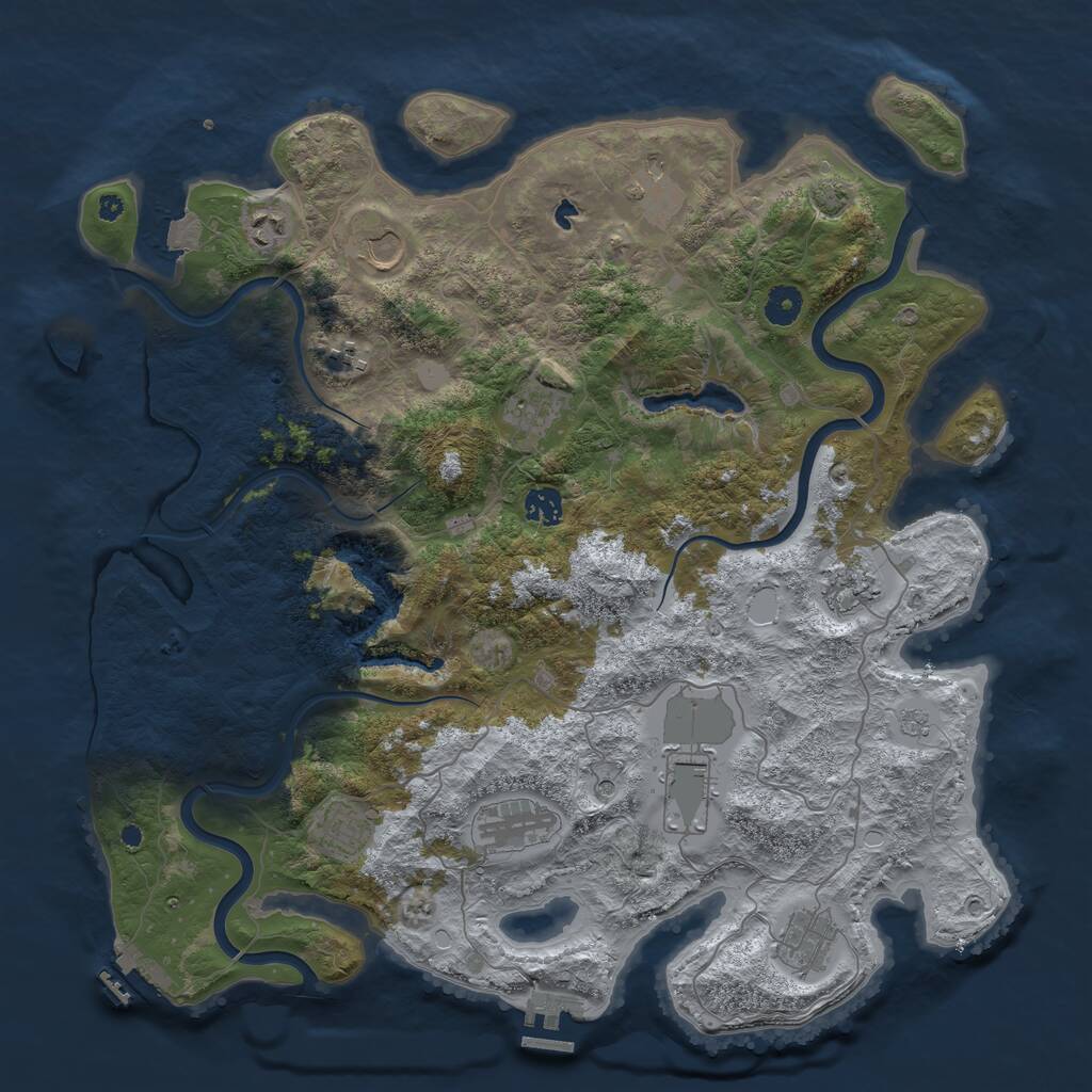 Rust Map: Procedural Map, Size: 4200, Seed: 747035999, 17 Monuments