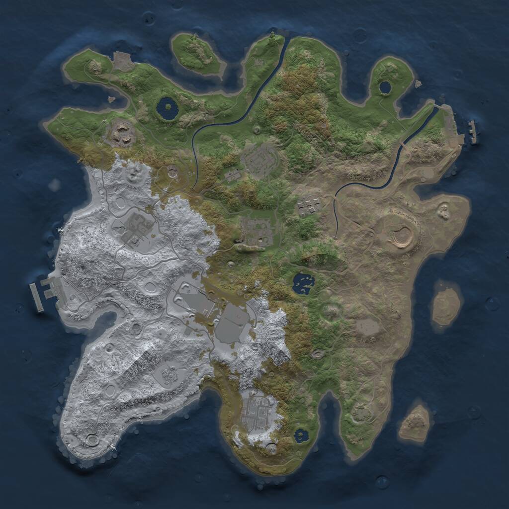 Rust Map: Procedural Map, Size: 3500, Seed: 114855404, 15 Monuments