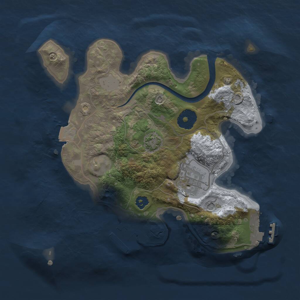Rust Map: Procedural Map, Size: 2350, Seed: 2742003, 6 Monuments