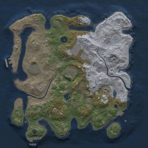 Thumbnail Rust Map: Procedural Map, Size: 3500, Seed: 879897496, 12 Monuments
