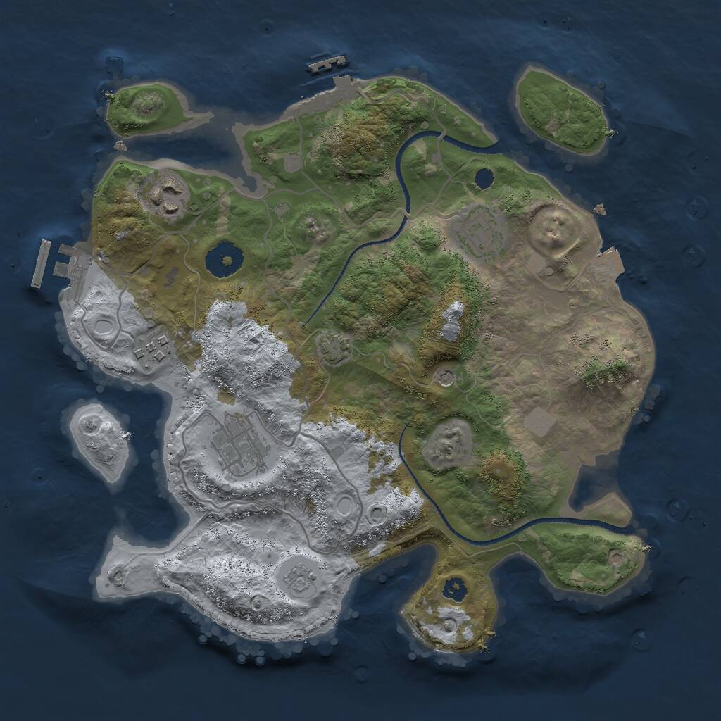 Rust Map: Procedural Map, Size: 3000, Seed: 9589, 10 Monuments