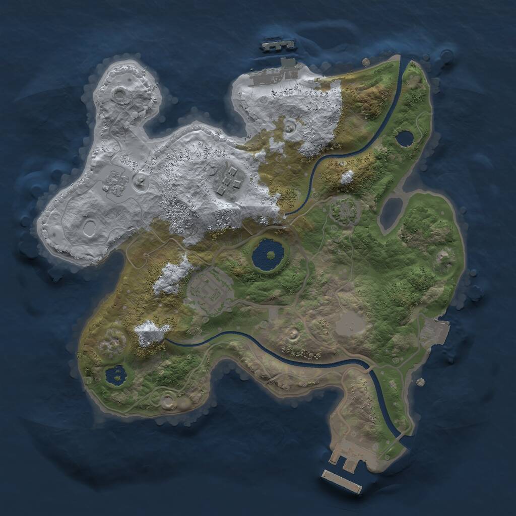 Rust Map: Procedural Map, Size: 2500, Seed: 701723897, 7 Monuments