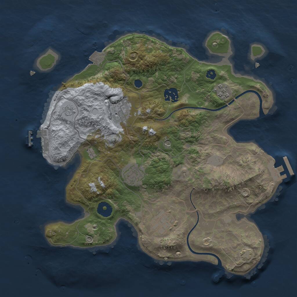Rust Map: Procedural Map, Size: 3000, Seed: 1523520035, 11 Monuments