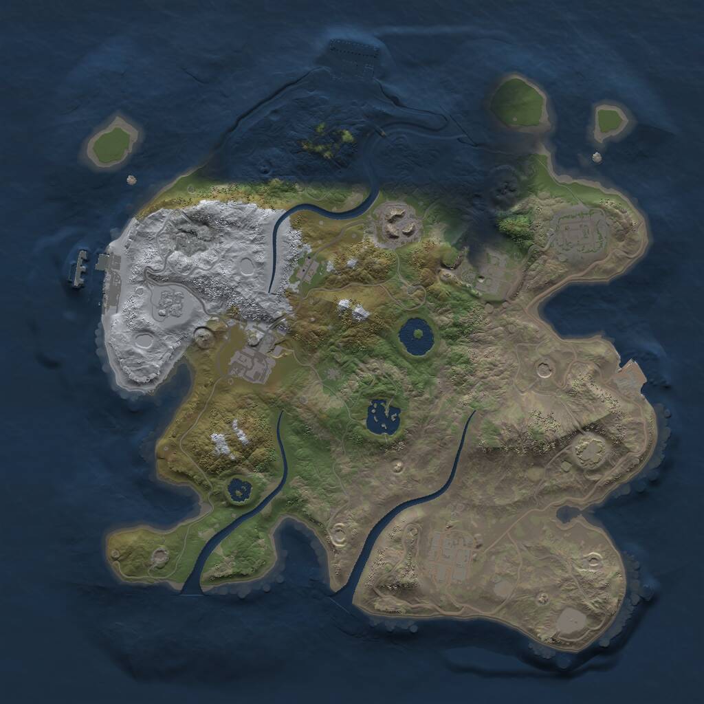 Rust Map: Procedural Map, Size: 3000, Seed: 1523520035, 12 Monuments