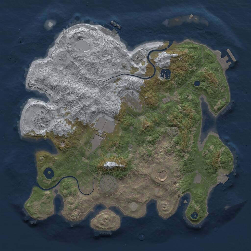 Rust Map: Procedural Map, Size: 3500, Seed: 1379405662, 13 Monuments