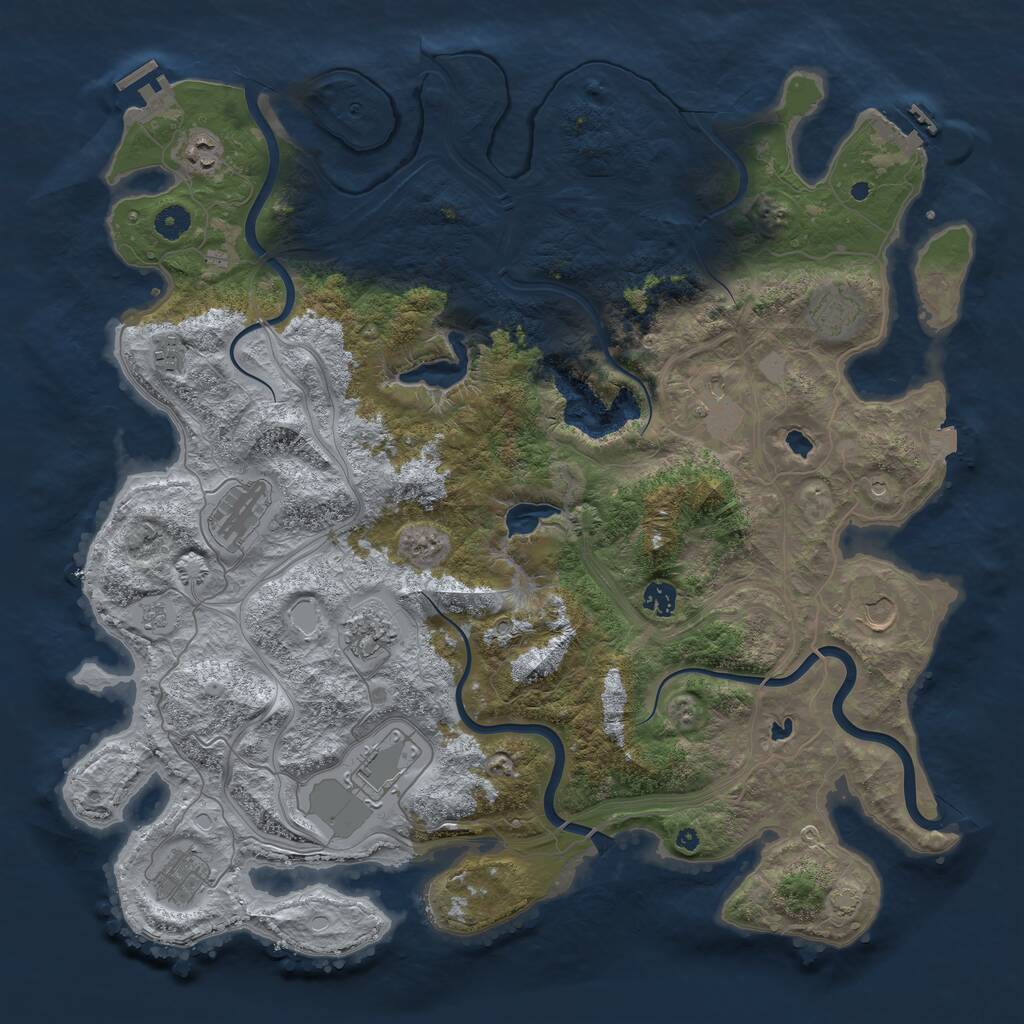 Rust Map: Procedural Map, Size: 4500, Seed: 829547159, 16 Monuments