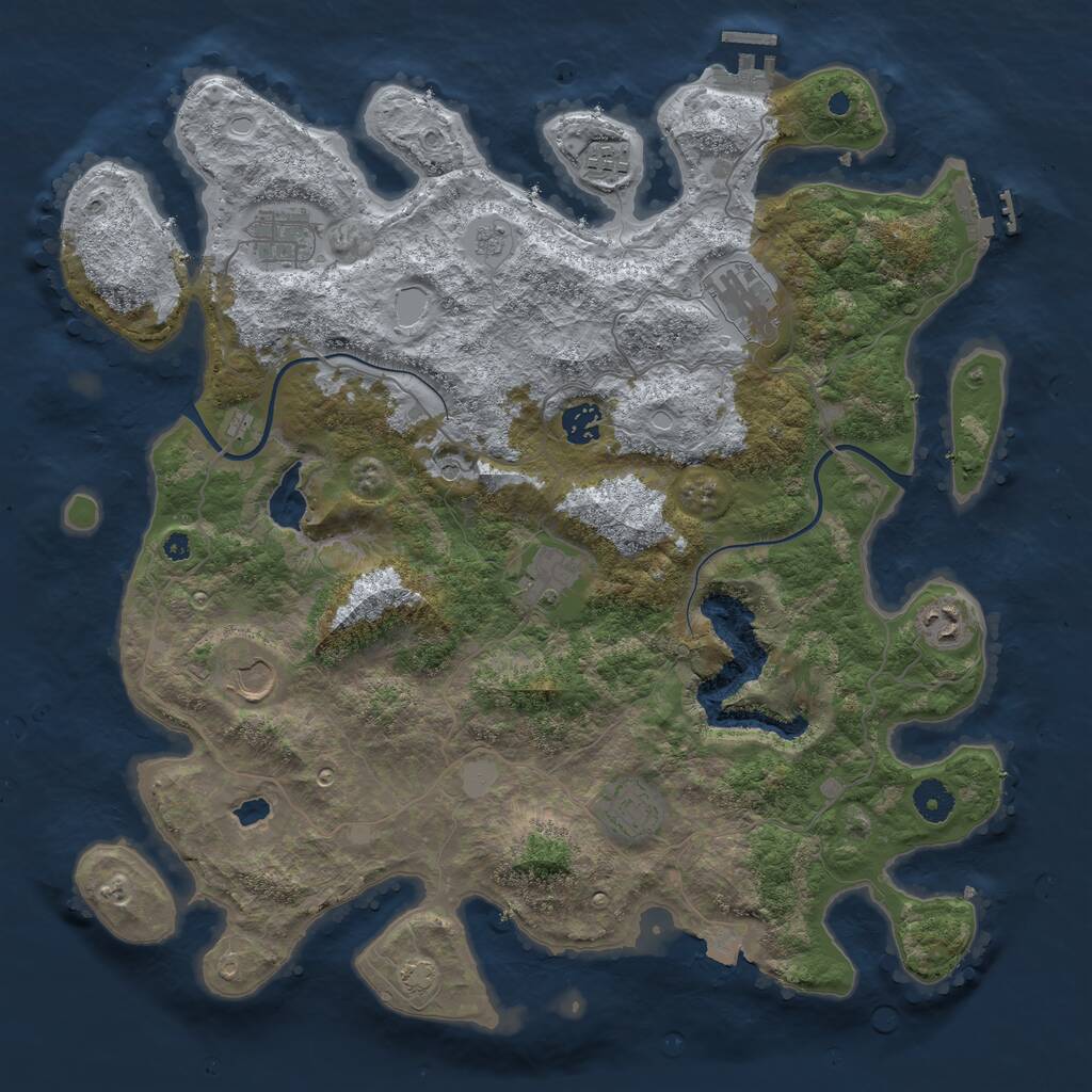 Rust Map: Procedural Map, Size: 4000, Seed: 1938278519, 14 Monuments