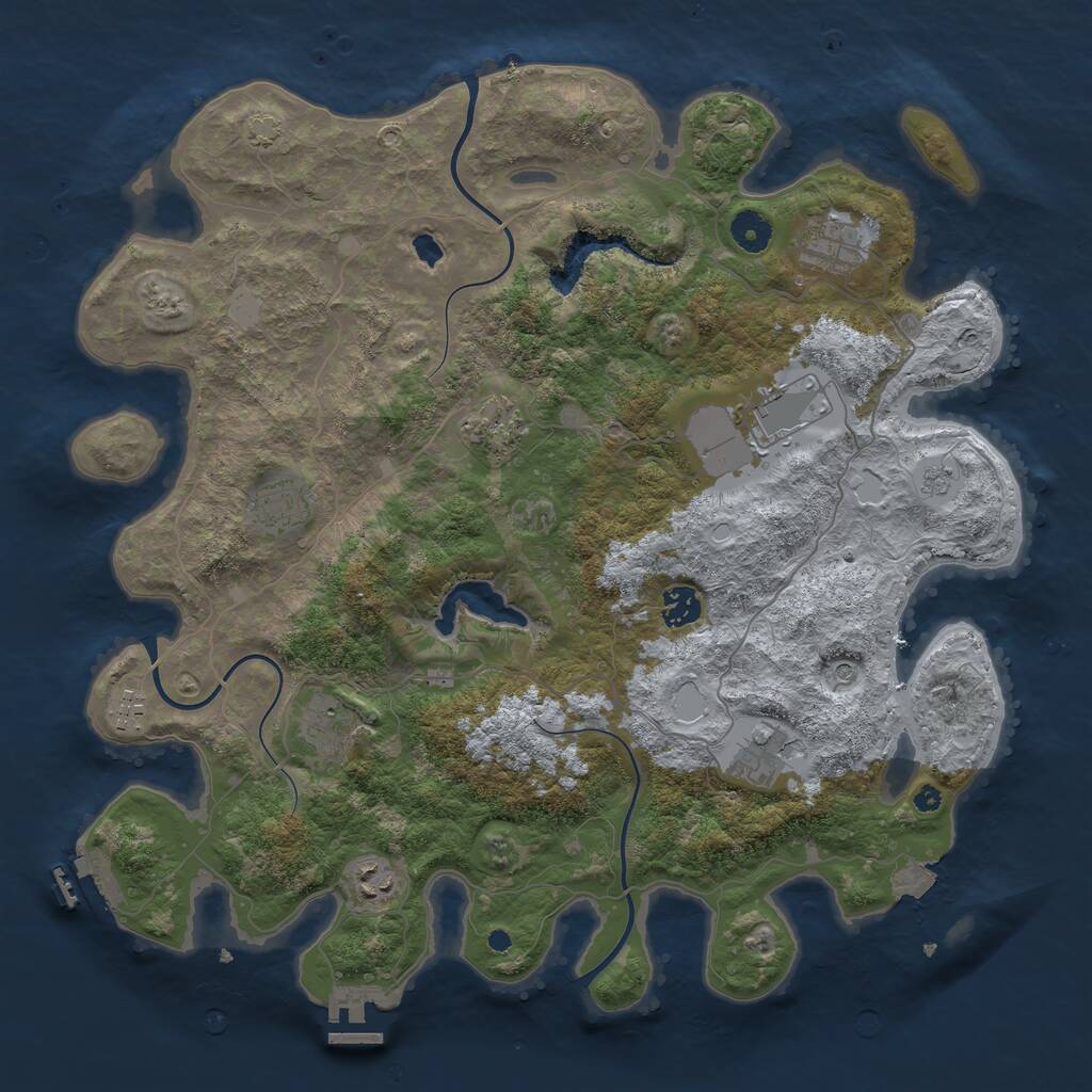 Rust Map: Procedural Map, Size: 4050, Seed: 1651087679, 15 Monuments