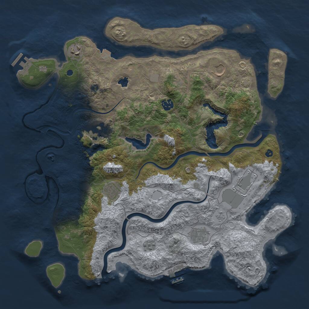 Rust Map: Procedural Map, Size: 4000, Seed: 416383139, 14 Monuments