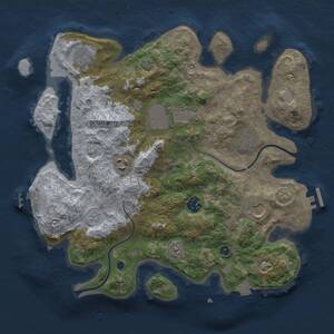 Thumbnail Rust Map: Procedural Map, Size: 3500, Seed: 14498, 11 Monuments