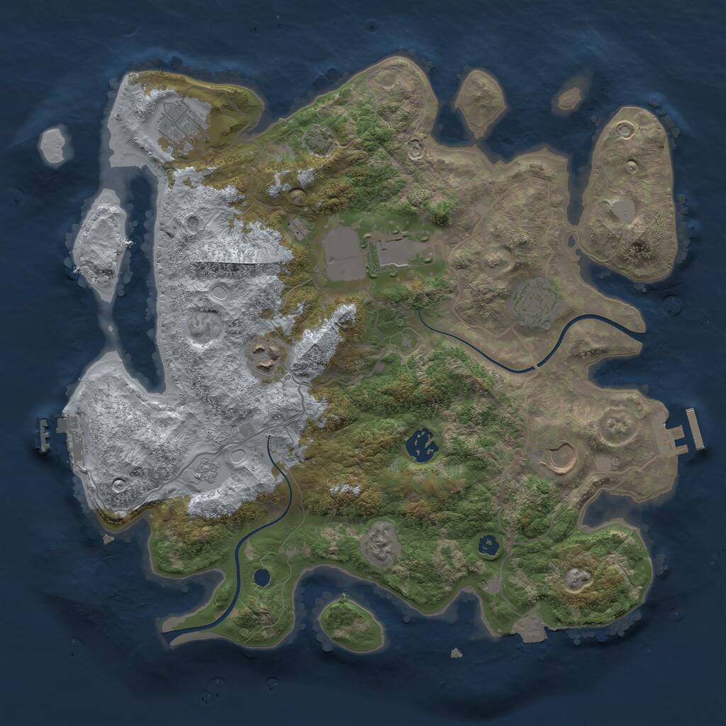 Rust Map: Procedural Map, Size: 3500, Seed: 14498, 11 Monuments