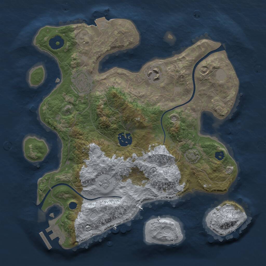 Rust Map: Procedural Map, Size: 2800, Seed: 1429801127, 7 Monuments