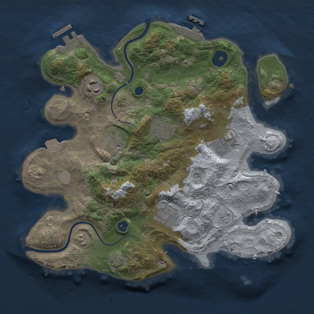 Rust Map: Procedural Map, Size: 3000, Seed: 89213, 11 Monuments