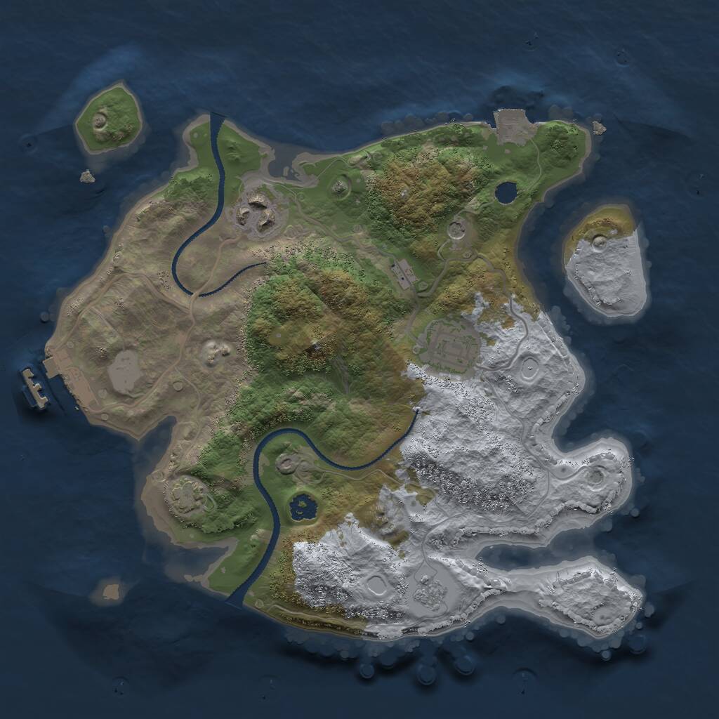 Rust Map: Procedural Map, Size: 2650, Seed: 687645388, 7 Monuments