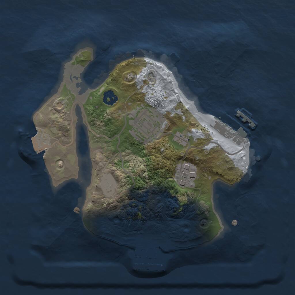 Rust Map: Procedural Map, Size: 2000, Seed: 1454, 5 Monuments