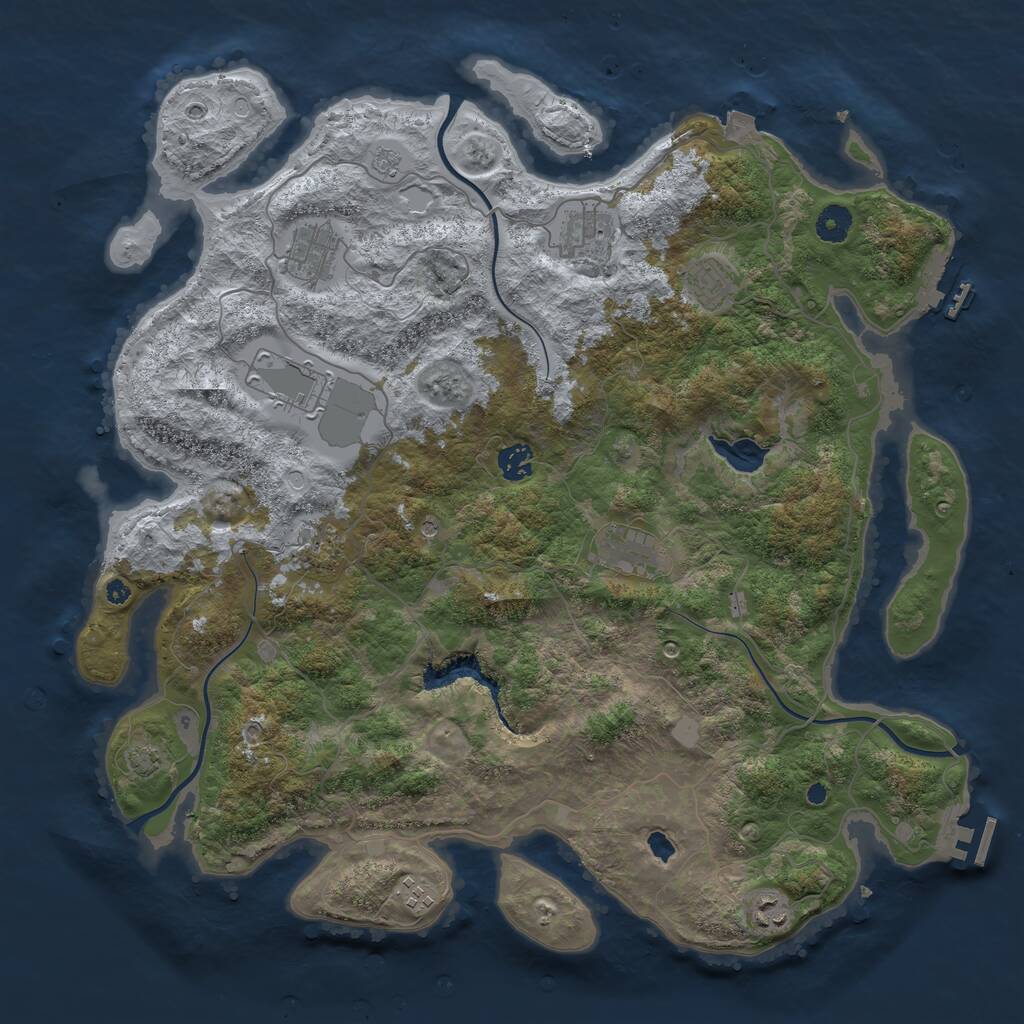 Rust Map: Procedural Map, Size: 4200, Seed: 2300452, 15 Monuments