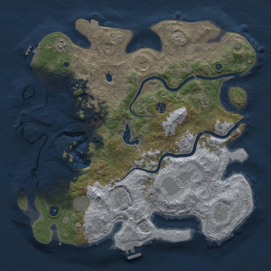 Rust Map: Procedural Map, Size: 4000, Seed: 711094109, 16 Monuments