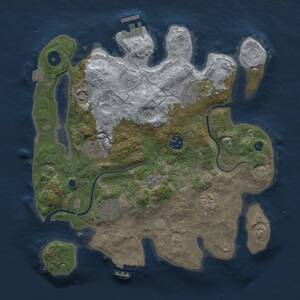 Thumbnail Rust Map: Procedural Map, Size: 3200, Seed: 182906976, 13 Monuments