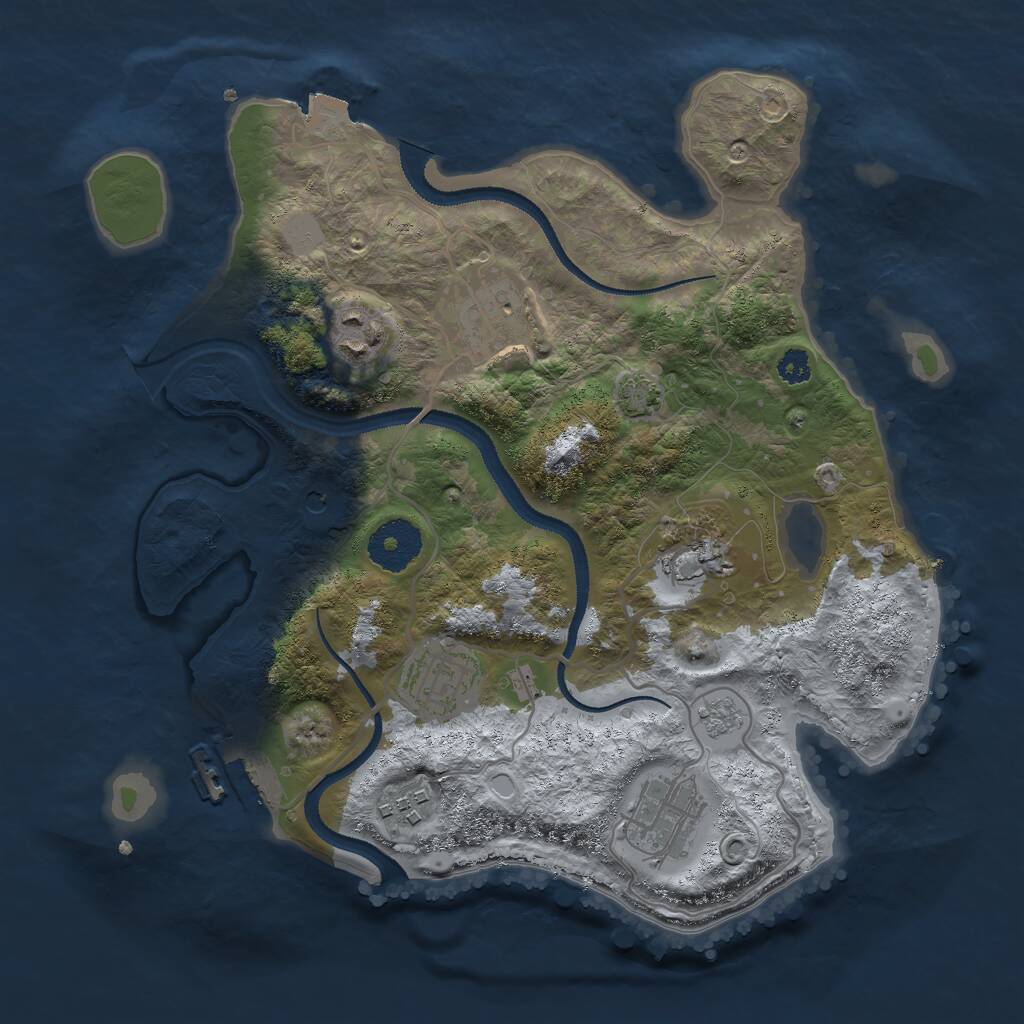 Rust Map: Procedural Map, Size: 3000, Seed: 333113186, 11 Monuments