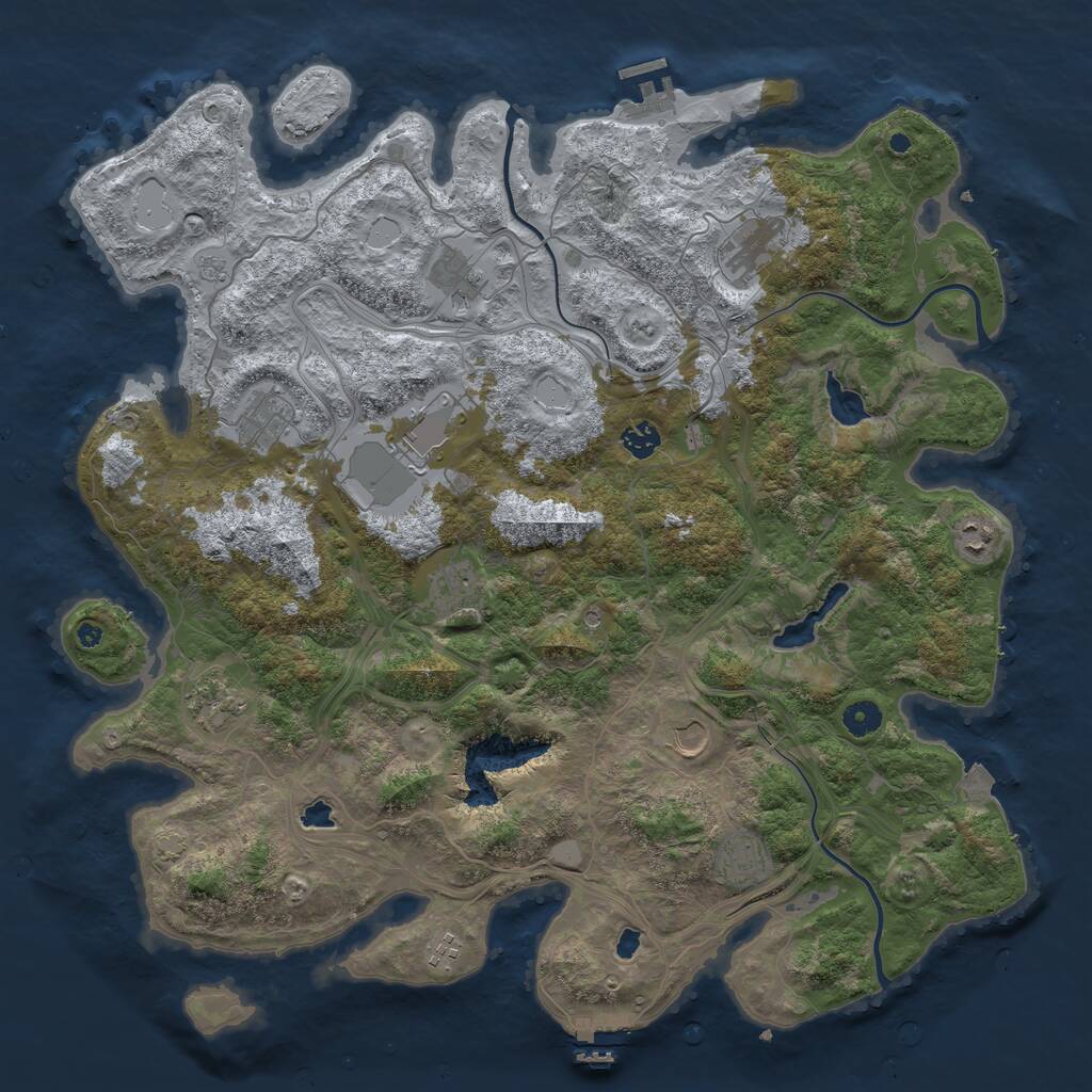 Rust Map: Procedural Map, Size: 4500, Seed: 618028484, 17 Monuments