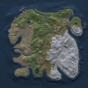 Thumbnail Rust Map: Procedural Map, Size: 3000, Seed: 22833, 10 Monuments