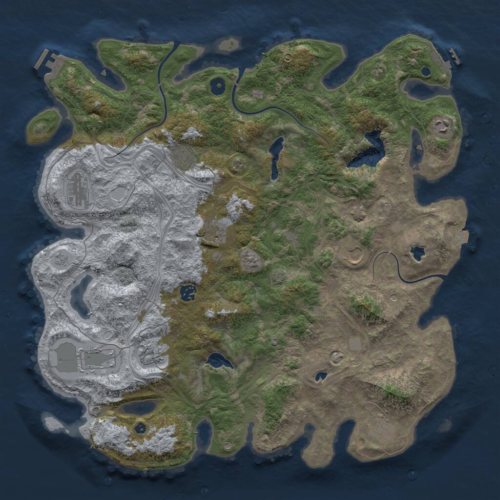 Rust Map: Procedural Map, Size: 4500, Seed: 2019197040, 16 Monuments