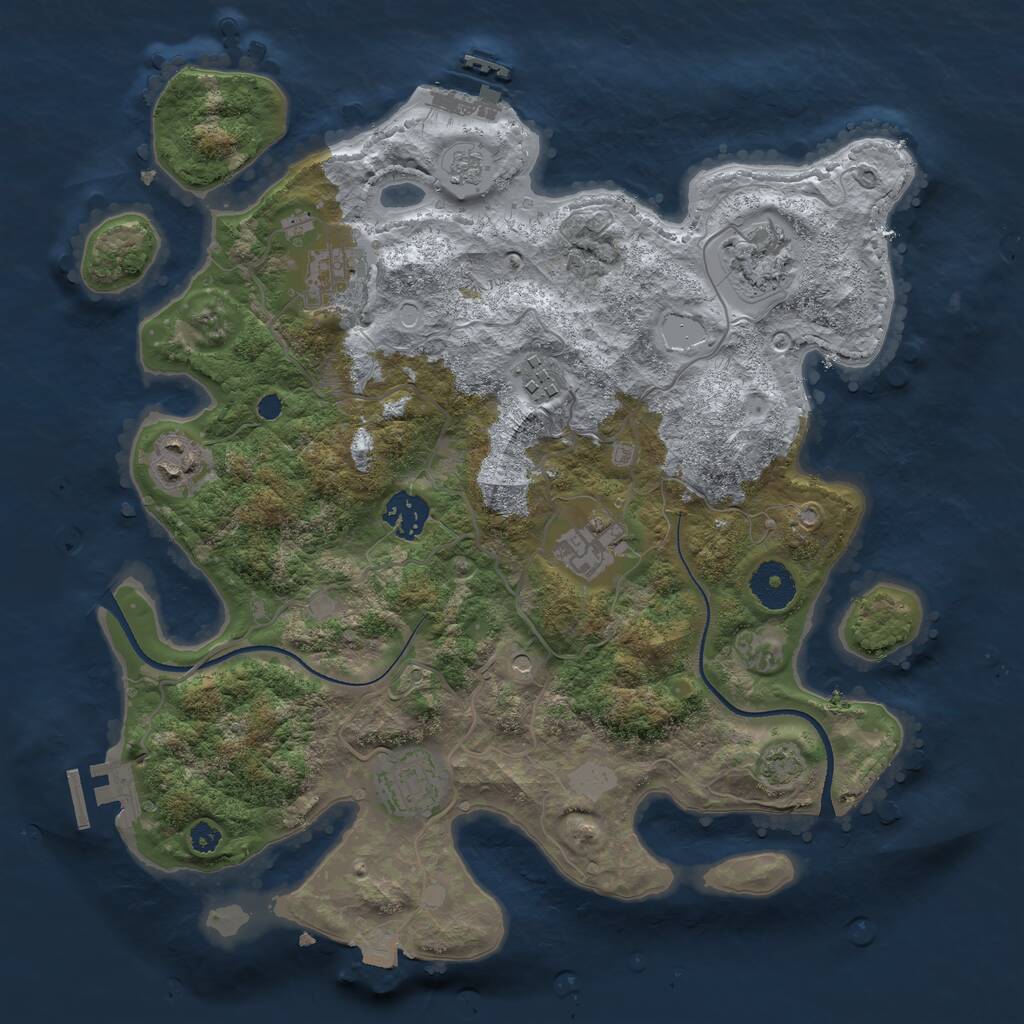 Rust Map: Procedural Map, Size: 3400, Seed: 1454159845, 13 Monuments