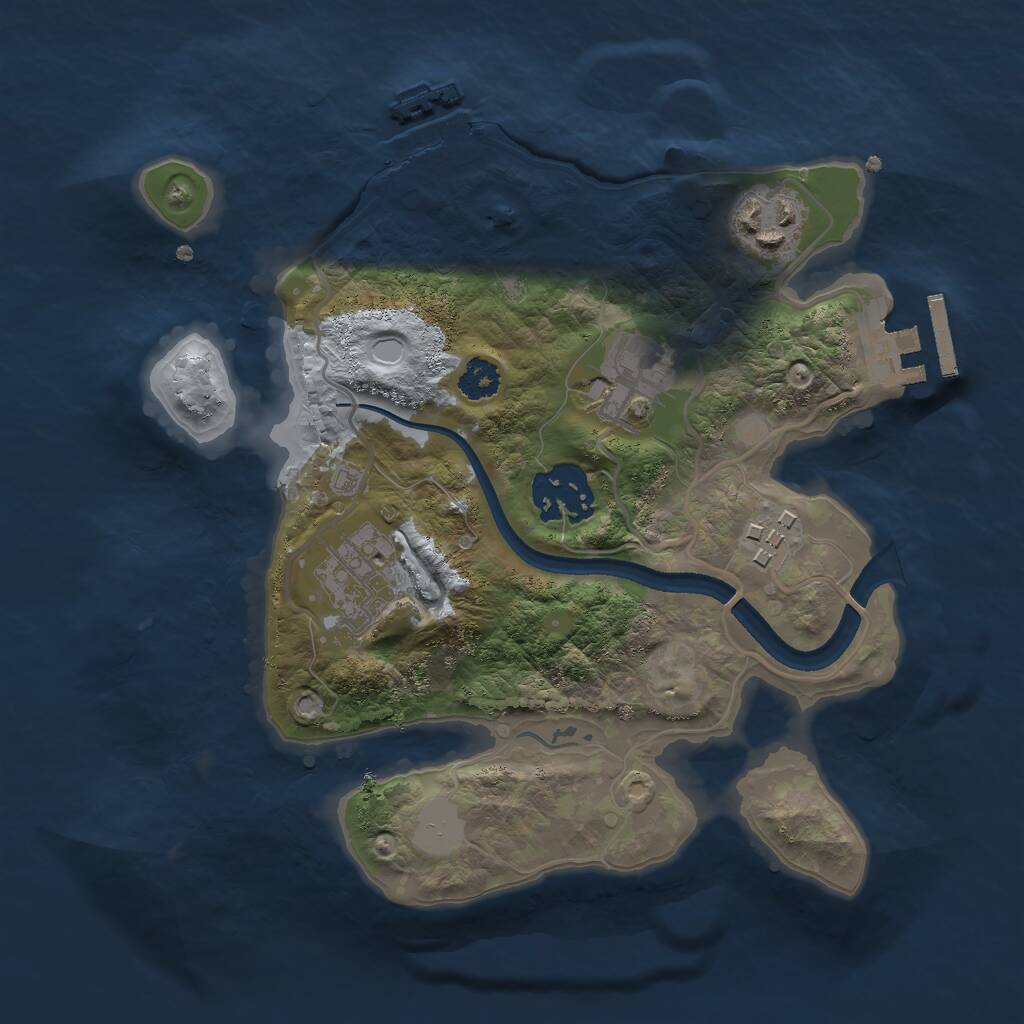 Rust Map: Procedural Map, Size: 2500, Seed: 48007812, 8 Monuments