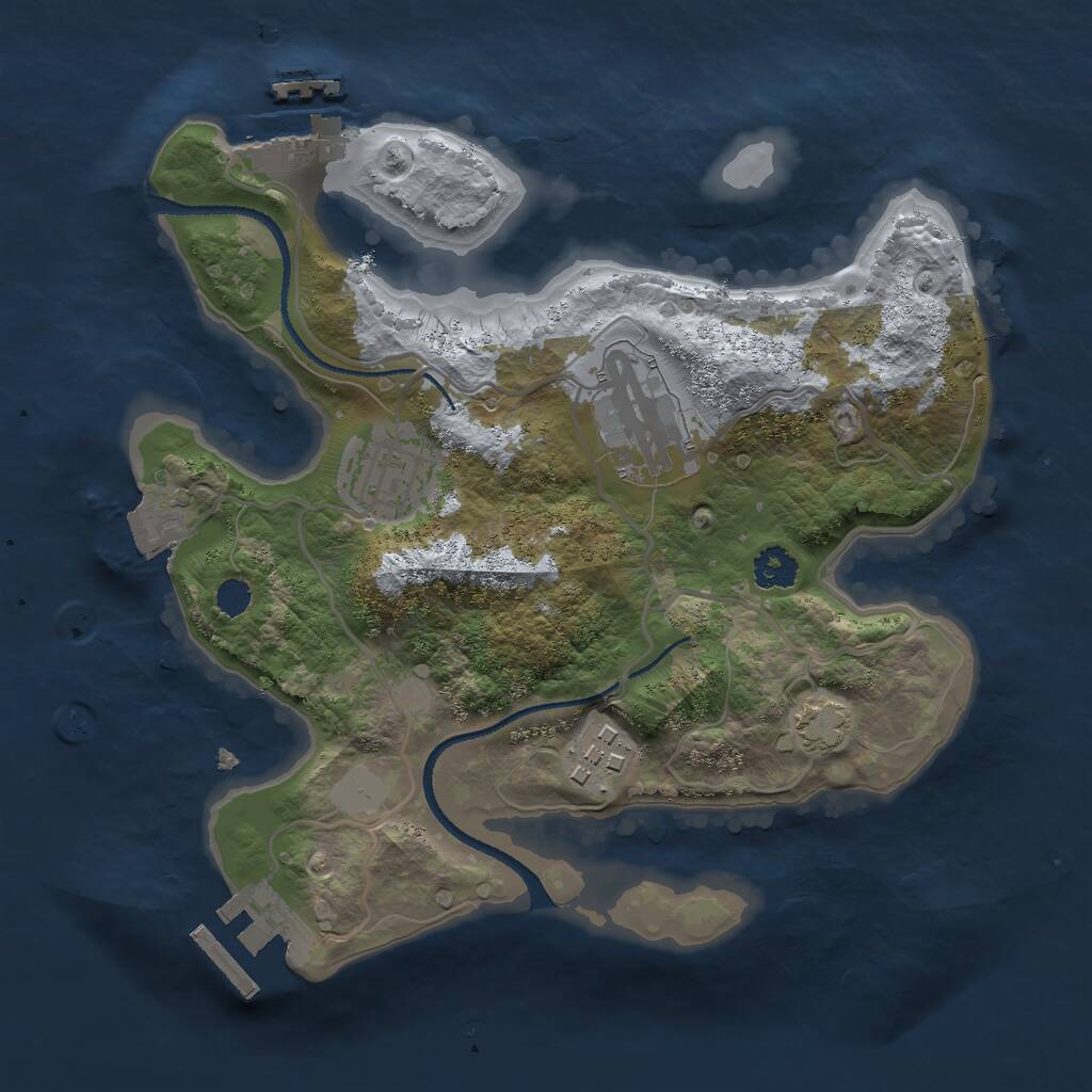 Rust Map: Procedural Map, Size: 2500, Seed: 4514992, 7 Monuments