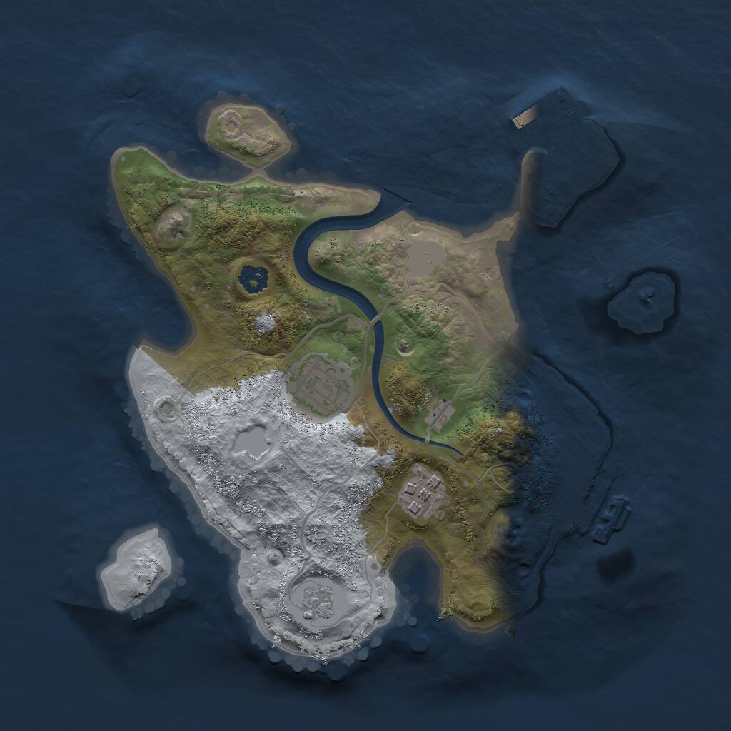Rust Map: Procedural Map, Size: 2500, Seed: 498053124, 6 Monuments