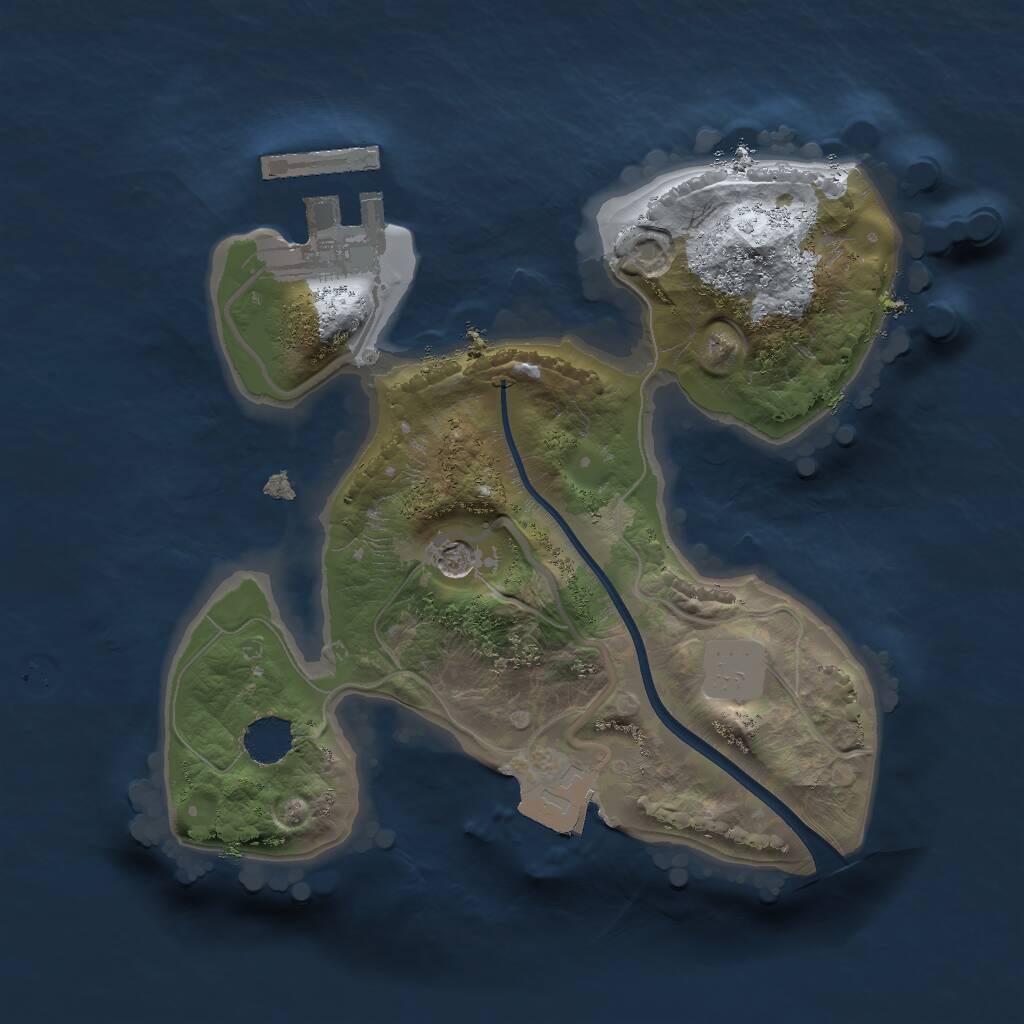 Rust Map: Procedural Map, Size: 1750, Seed: 5, 3 Monuments