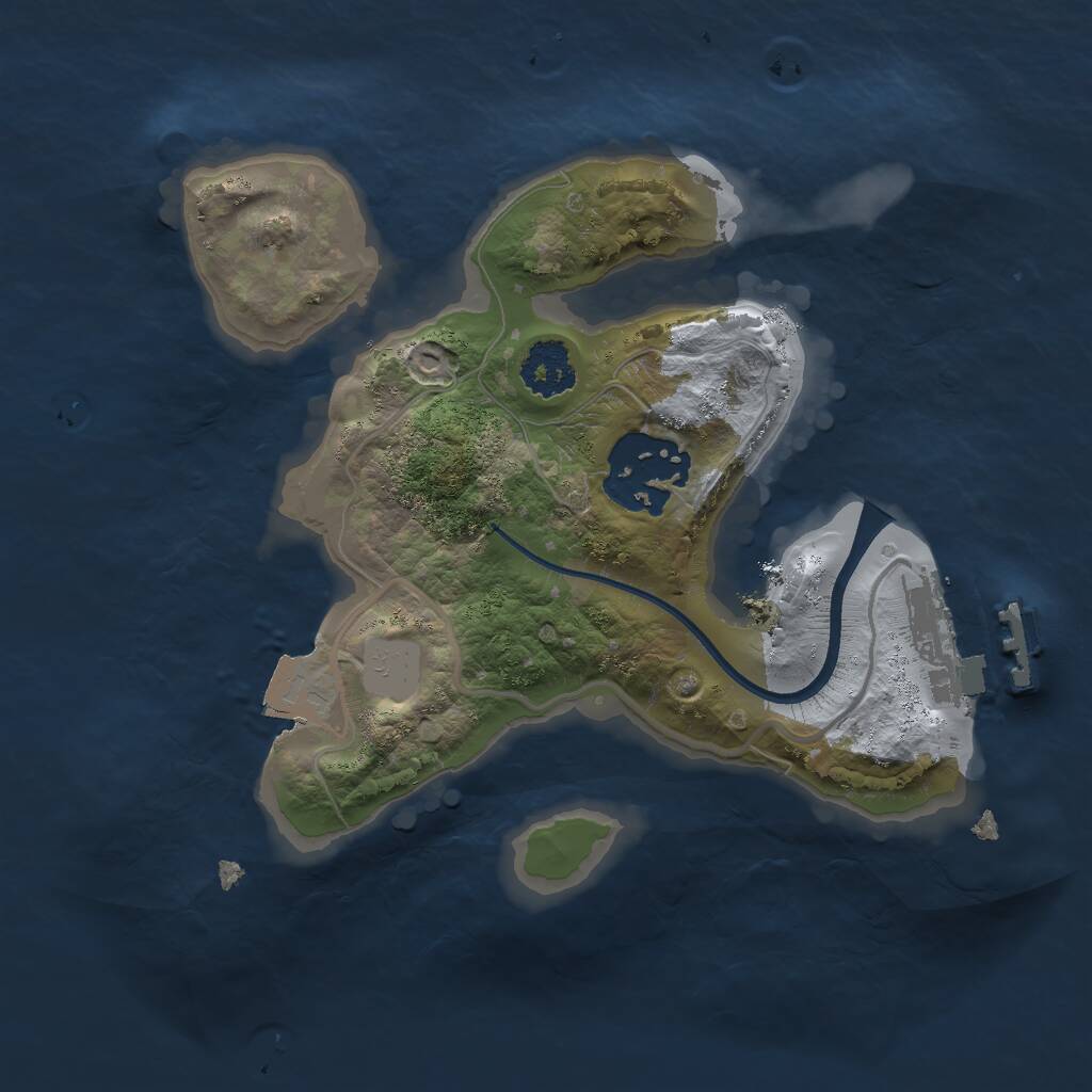 Rust Map: Procedural Map, Size: 2000, Seed: 534242, 3 Monuments