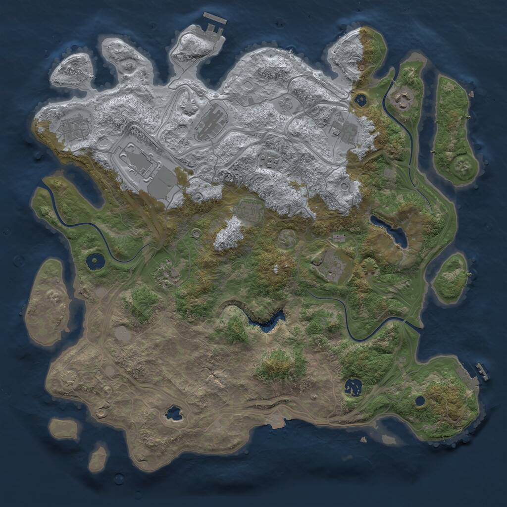 Rust Map: Procedural Map, Size: 4250, Seed: 523952881, 16 Monuments
