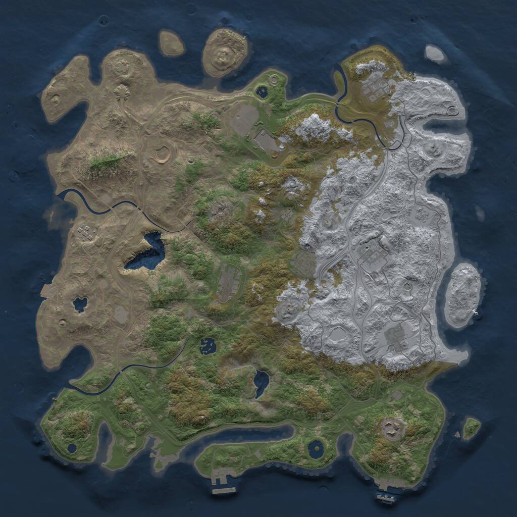 Rust Map: Procedural Map, Size: 4499, Seed: 1508414353, 17 Monuments