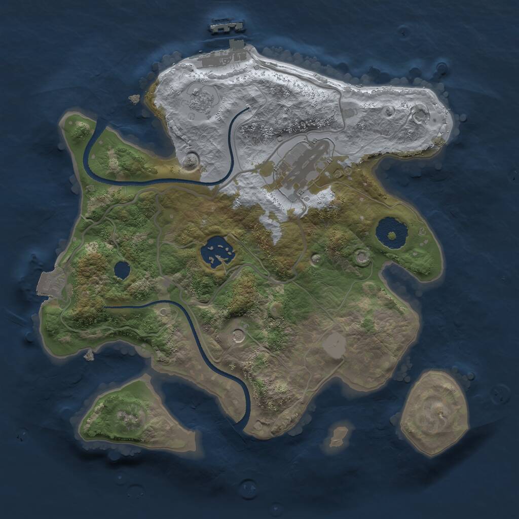 Rust Map: Procedural Map, Size: 2500, Seed: 859841598, 6 Monuments