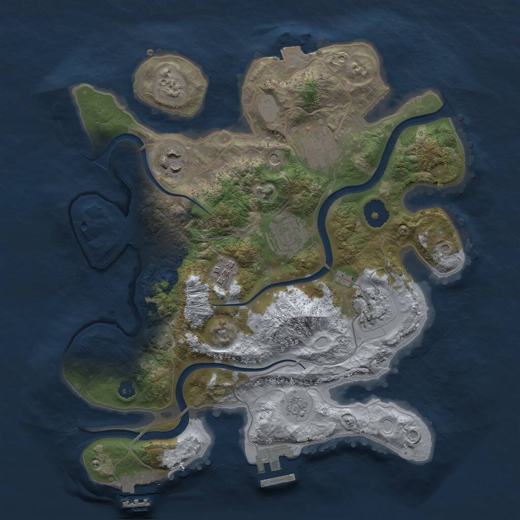 Rust Map: Procedural Map, Size: 3000, Seed: 192256, 11 Monuments