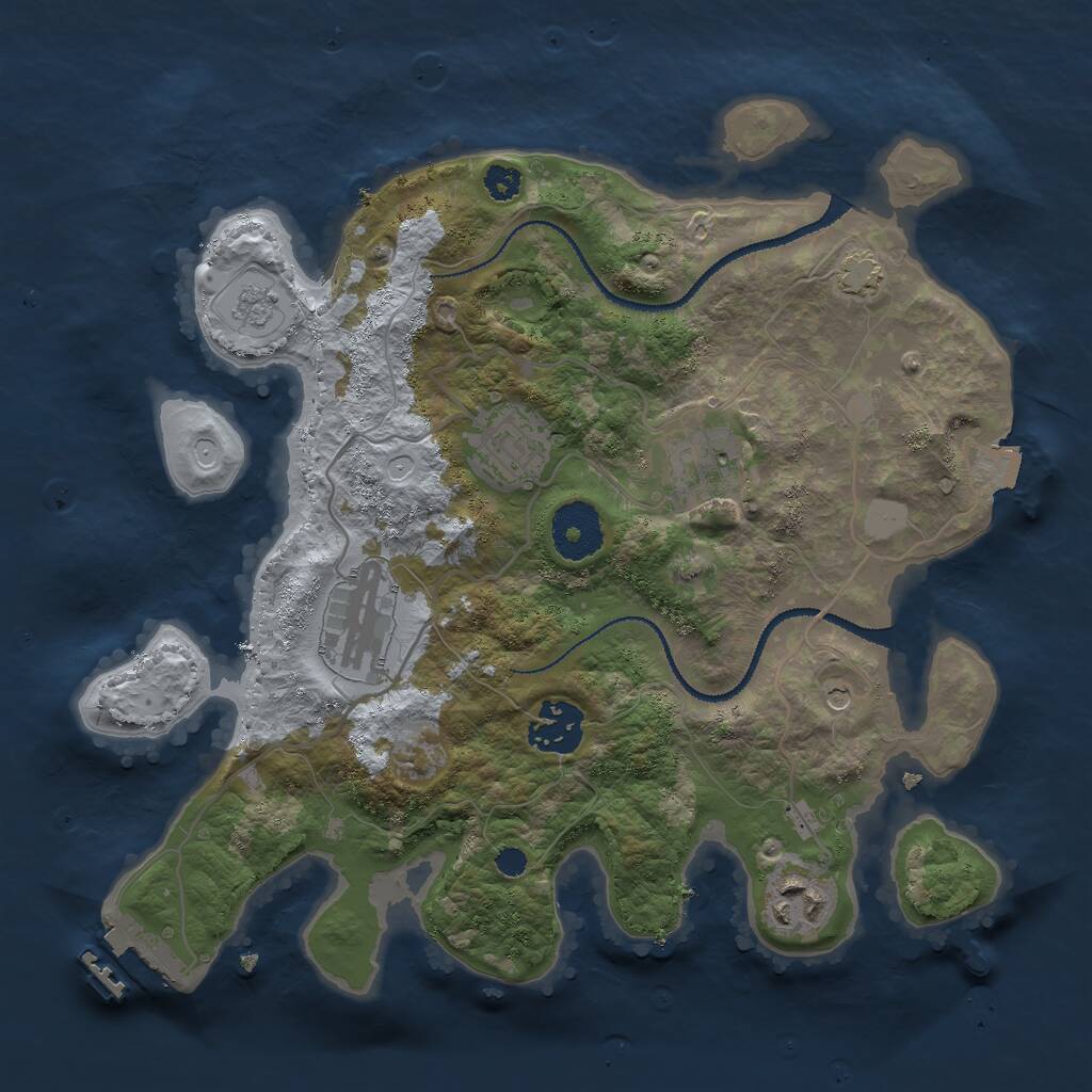 Rust Map: Procedural Map, Size: 3000, Seed: 1367936895, 10 Monuments