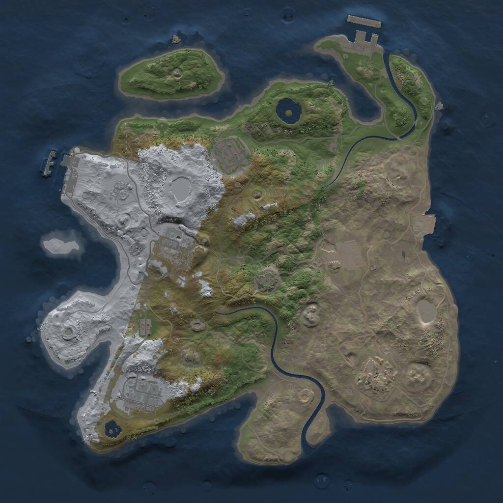 Rust Map: Procedural Map, Size: 3000, Seed: 330207049, 10 Monuments