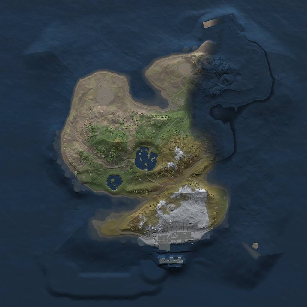 Rust Map: Procedural Map, Size: 2000, Seed: 171907387, 4 Monuments