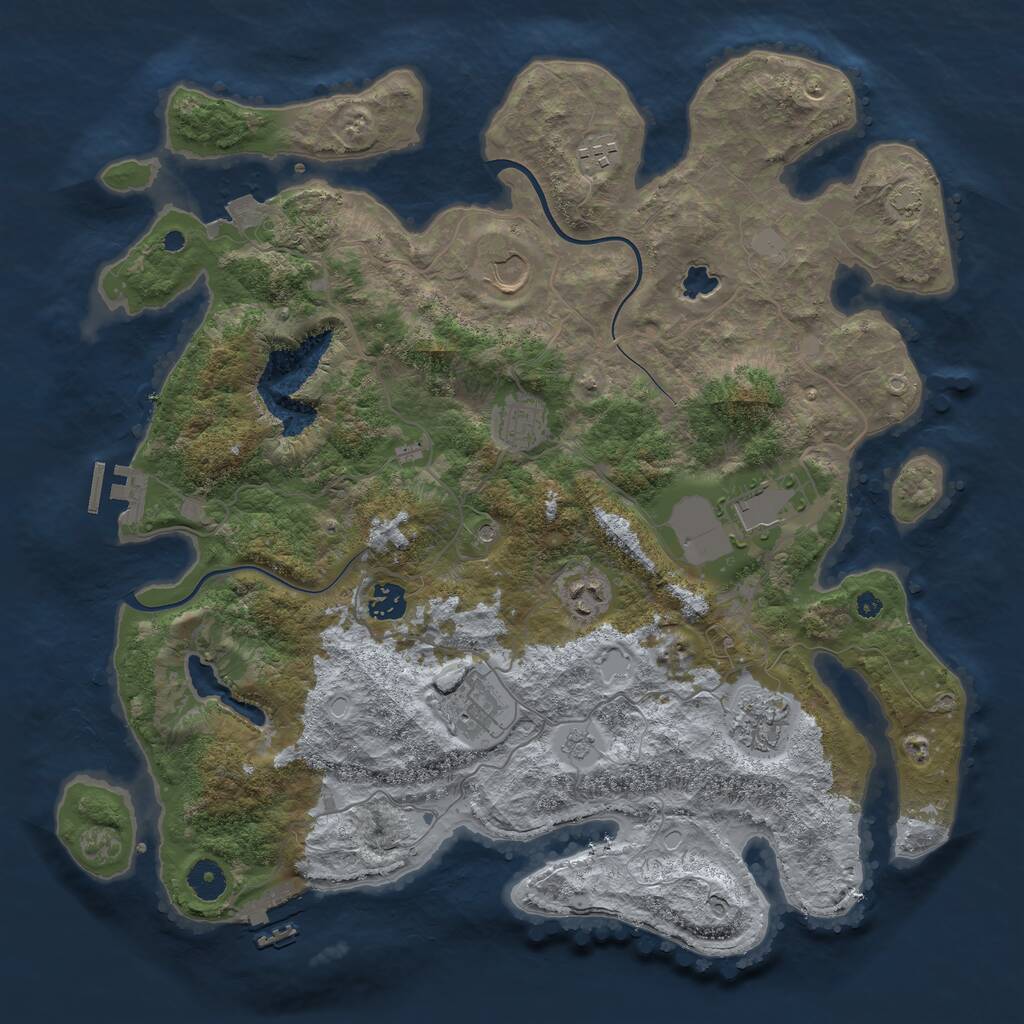 Rust Map: Procedural Map, Size: 4000, Seed: 67534875, 14 Monuments
