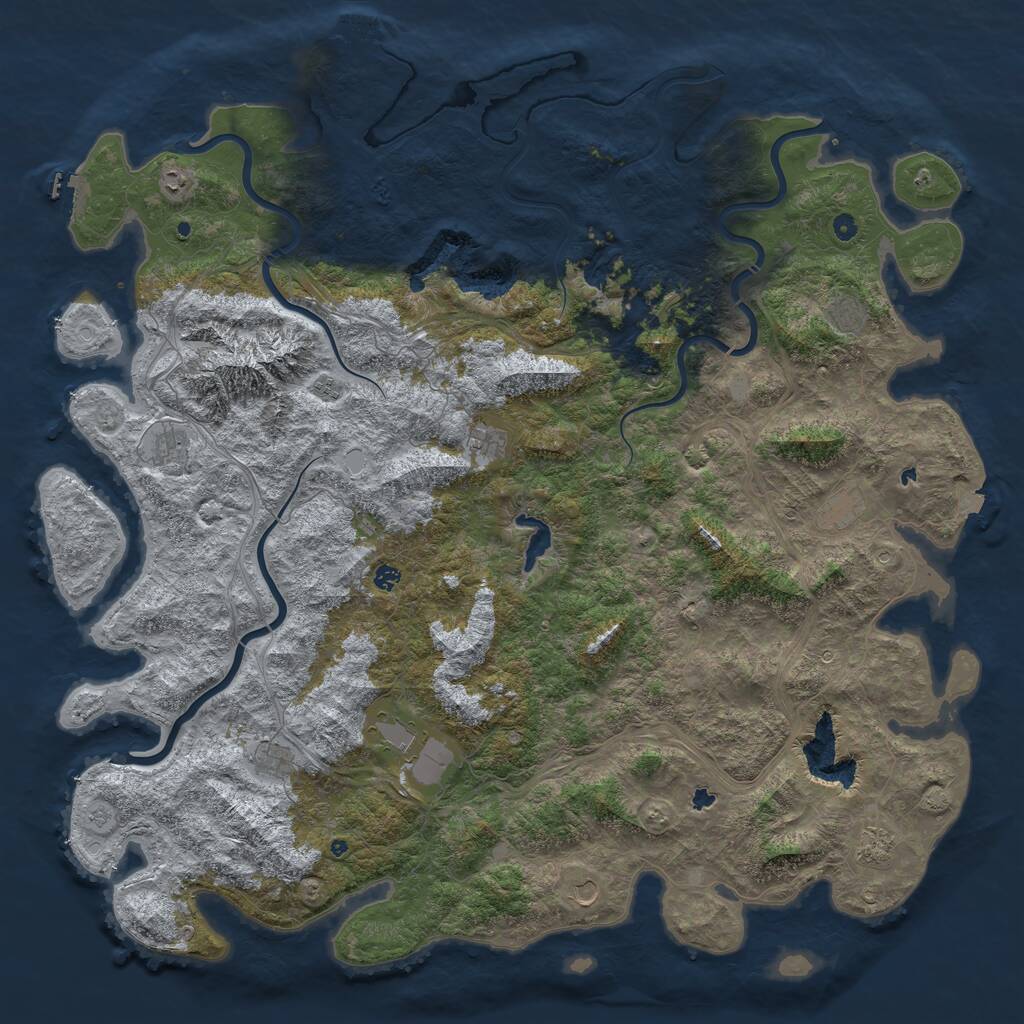 Rust Map: Procedural Map, Size: 6000, Seed: 1520470892, 17 Monuments