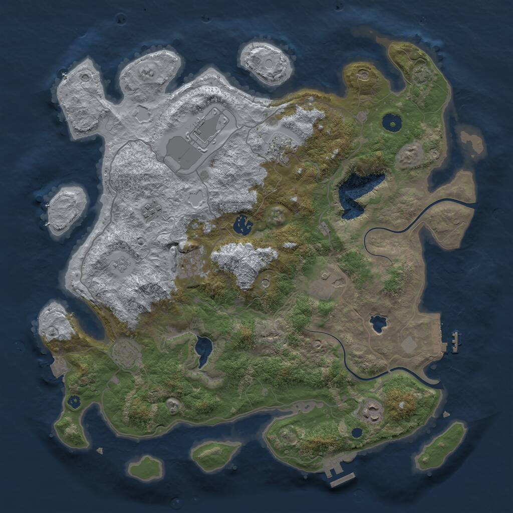 Rust Map: Procedural Map, Size: 4000, Seed: 920940593, 14 Monuments
