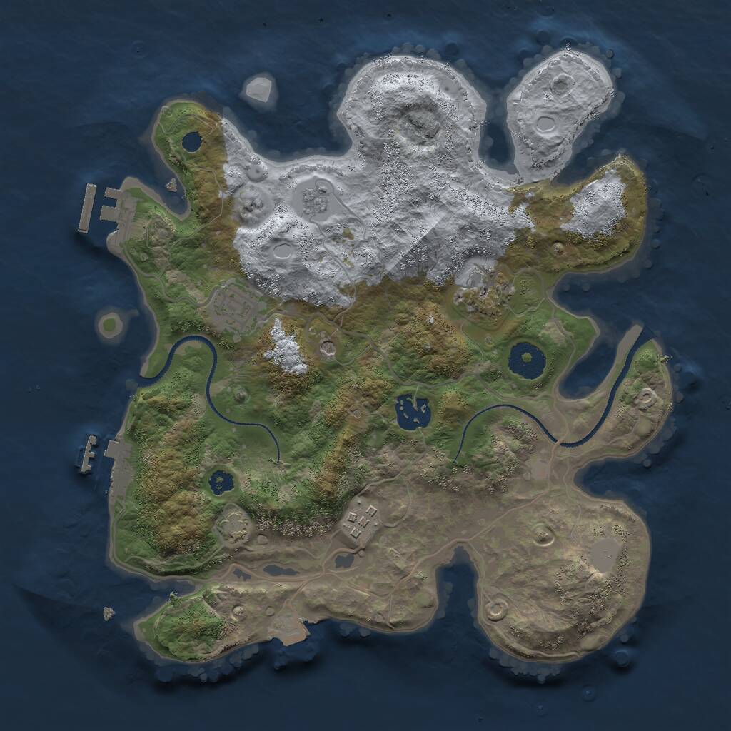 Rust Map: Procedural Map, Size: 3000, Seed: 26298, 10 Monuments