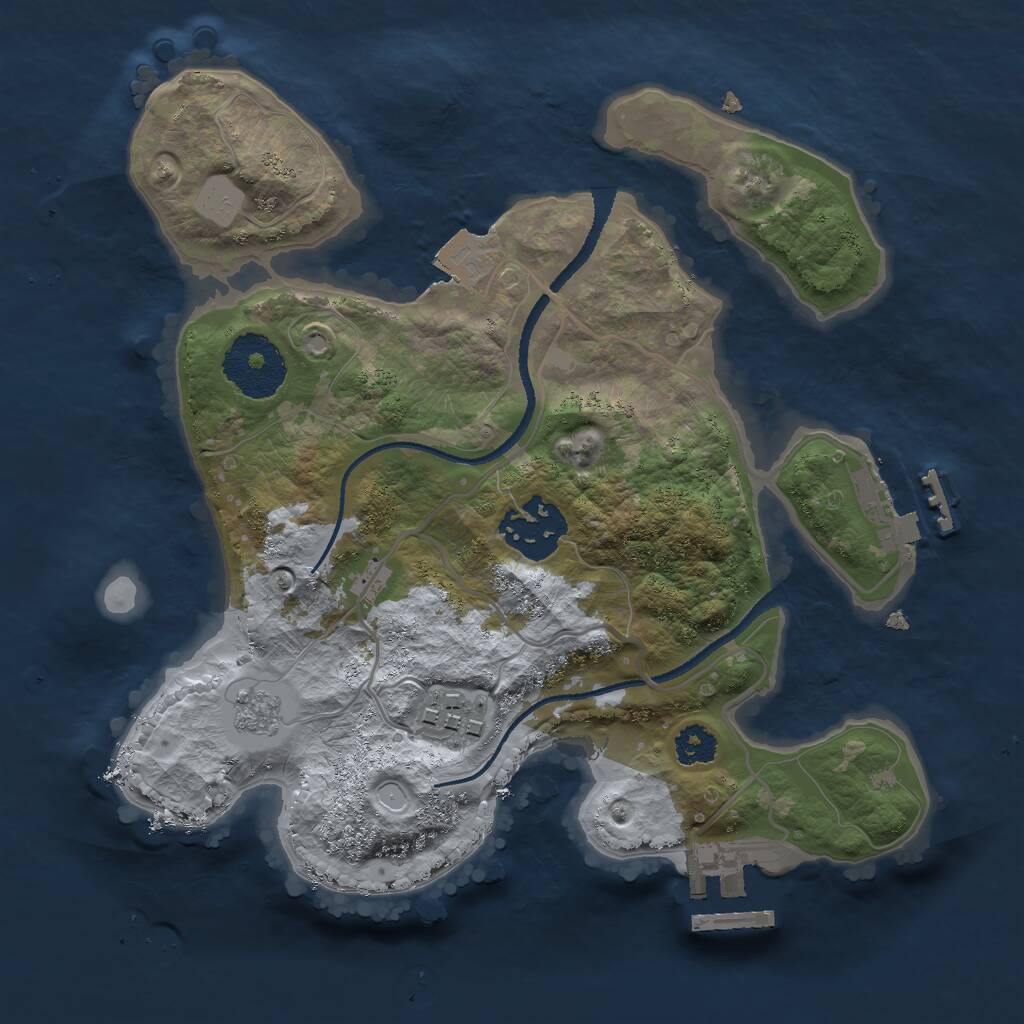 Rust Map: Procedural Map, Size: 2500, Seed: 56504, 6 Monuments