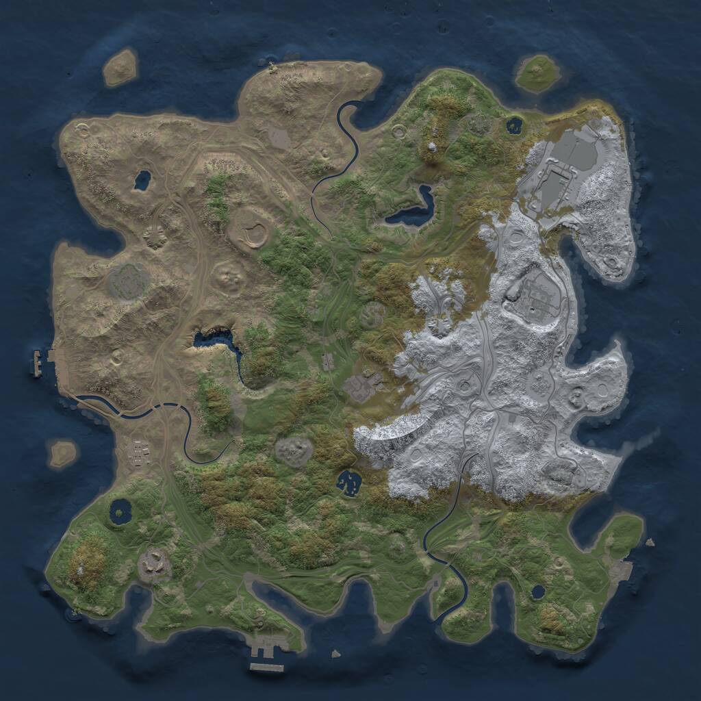Rust Map: Procedural Map, Size: 4250, Seed: 6791646, 14 Monuments