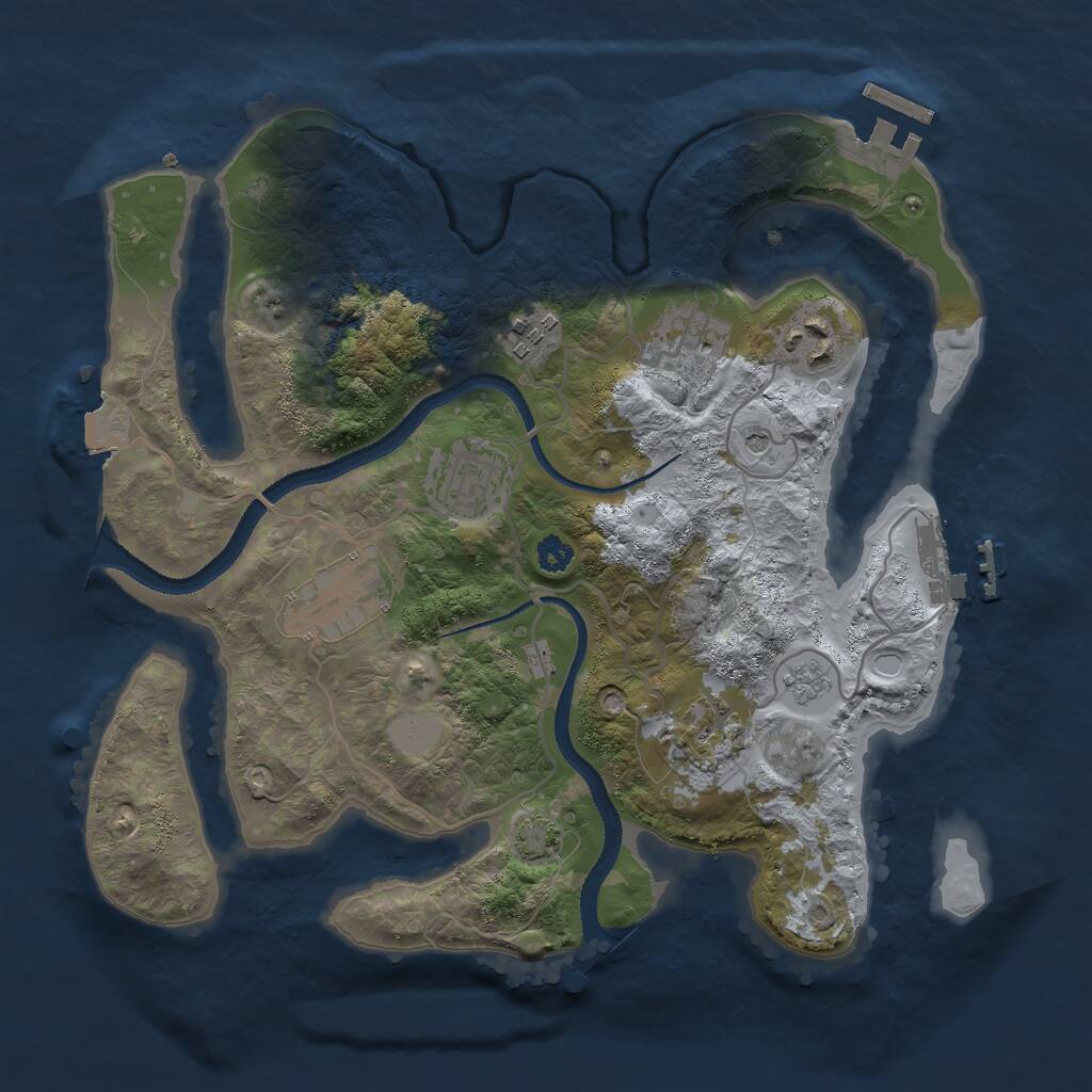 Rust Map: Procedural Map, Size: 3000, Seed: 1150998098, 12 Monuments