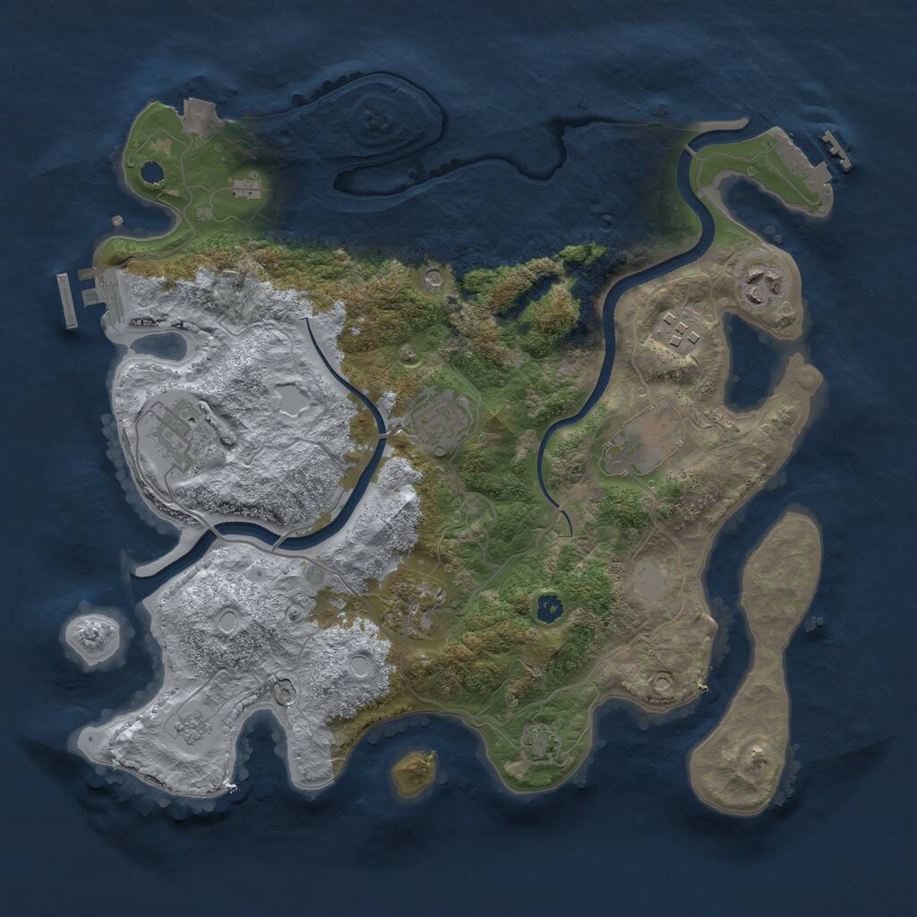 Rust Map: Procedural Map, Size: 3325, Seed: 67321, 12 Monuments
