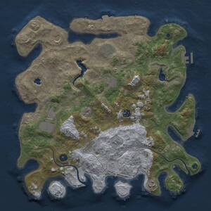 Thumbnail Rust Map: Procedural Map, Size: 4000, Seed: 1130110936, 14 Monuments