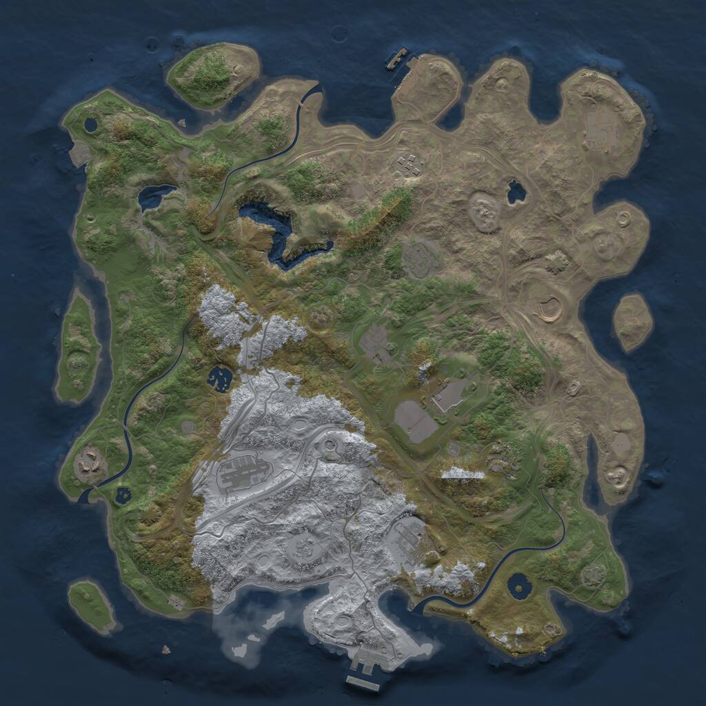 Rust Map: Procedural Map, Size: 4250, Seed: 743763312, 17 Monuments