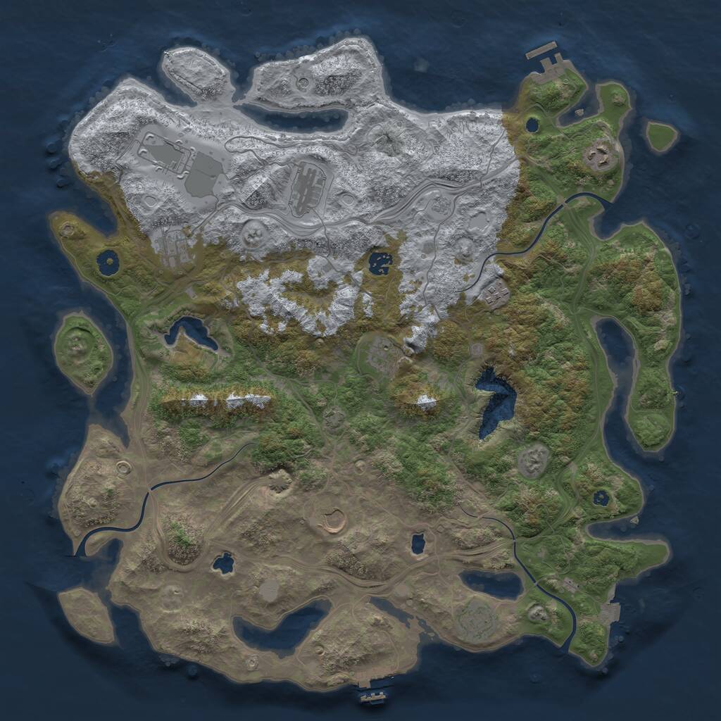 Rust Map: Procedural Map, Size: 4500, Seed: 881955452, 15 Monuments